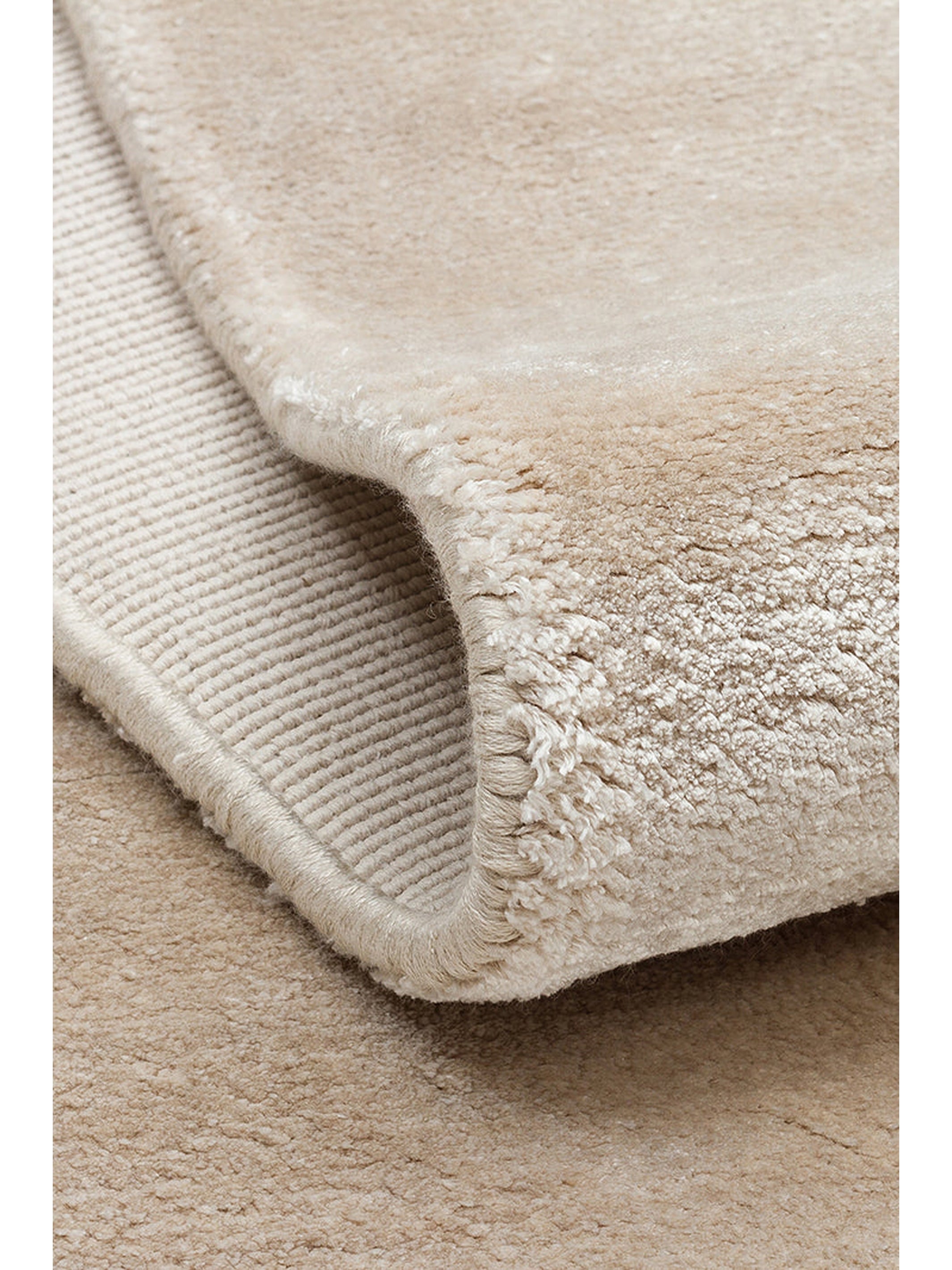 Victoria Serisi %100 Naturel Viskon El Dokuma Sade Modern Salon Oturma Odası Yatak Odası Halı SAND