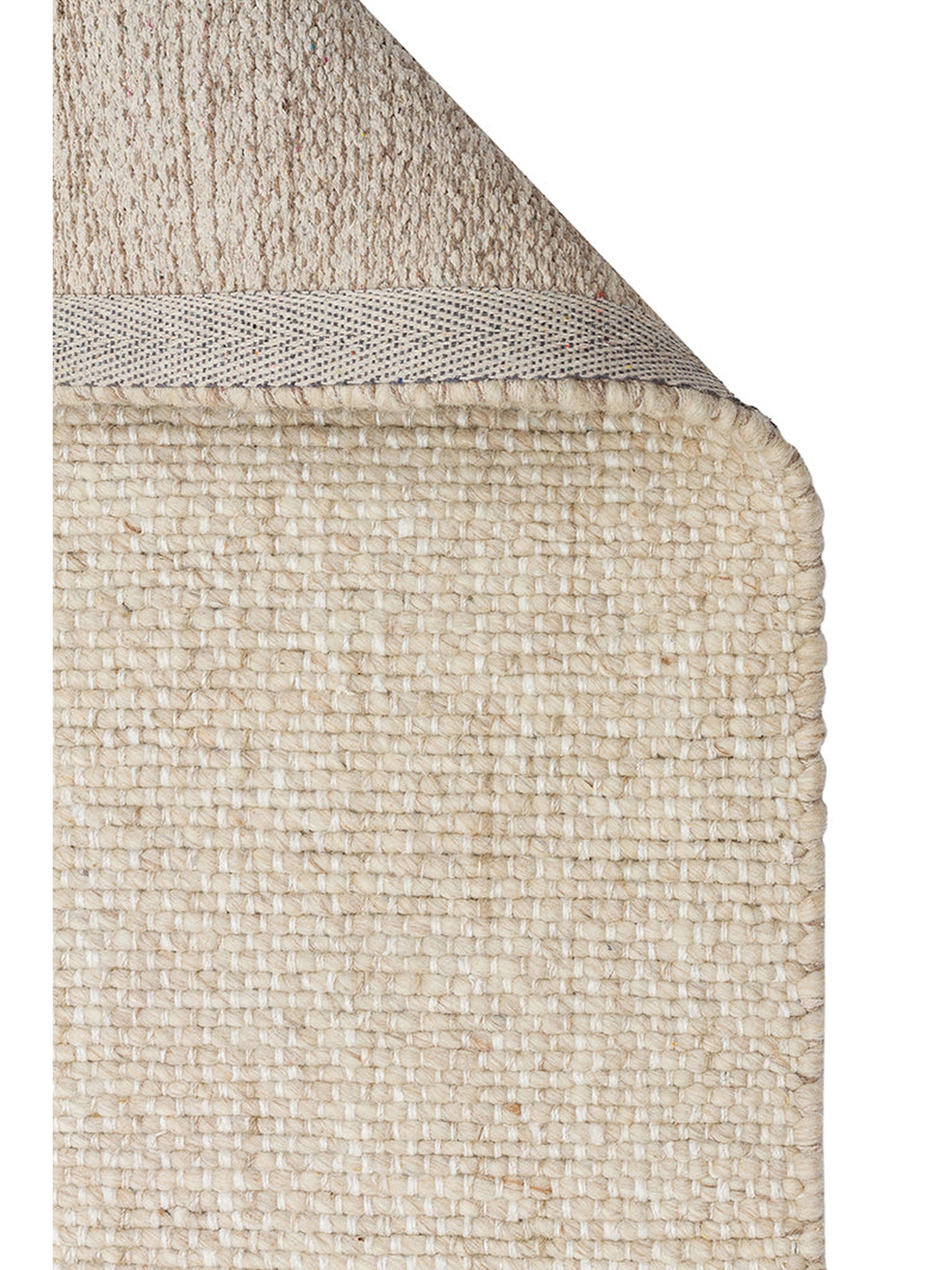 Puralana Serisi %100 Naturel Yün ve Pamuk El Dokuma İskandinav Salon Oturma Odası Yatak Odası Halı BEG