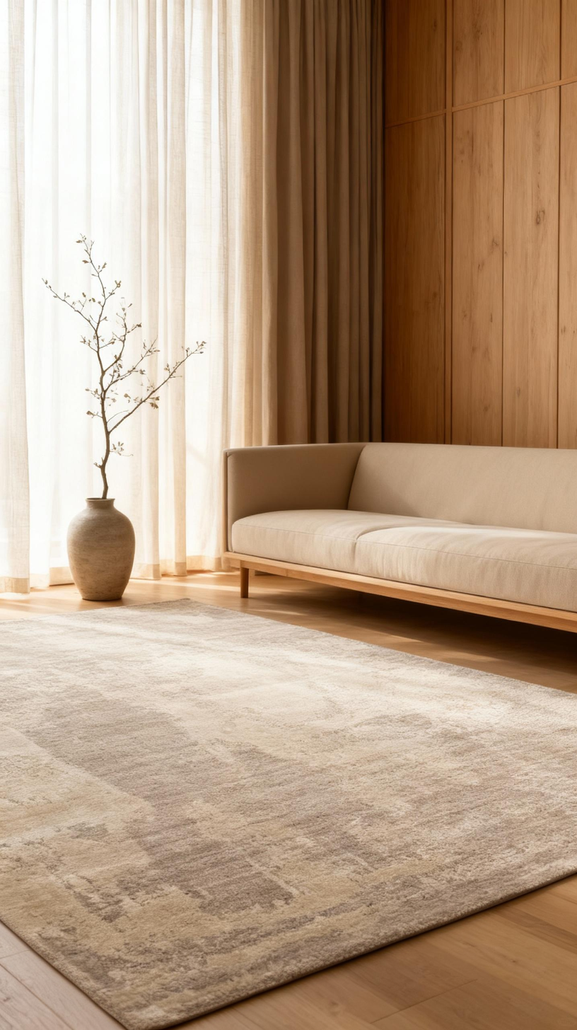 Palette Serisi %100 Naturel Yün Viskon Pamuk El Dokuma Salon Oturma Odası Halı GREY